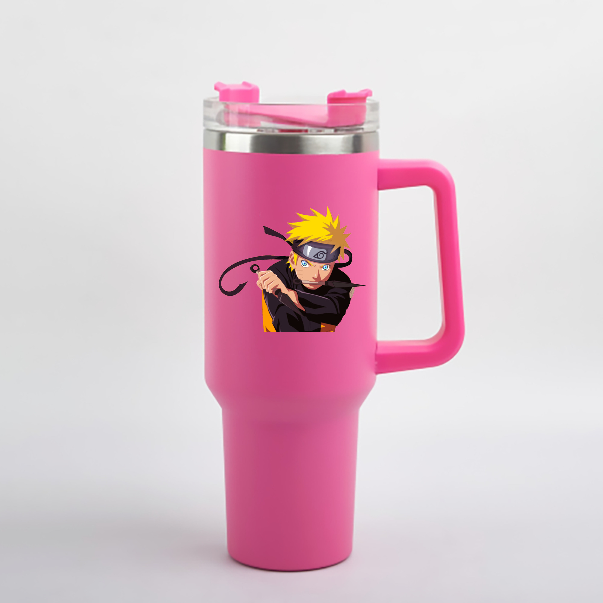 （画像用） NARUTO -ナルト- うずまき ナルト Uzumaki Naruto 1200mL車用タンブラー - クリスタルステッカー（プラスチックストロー付き）